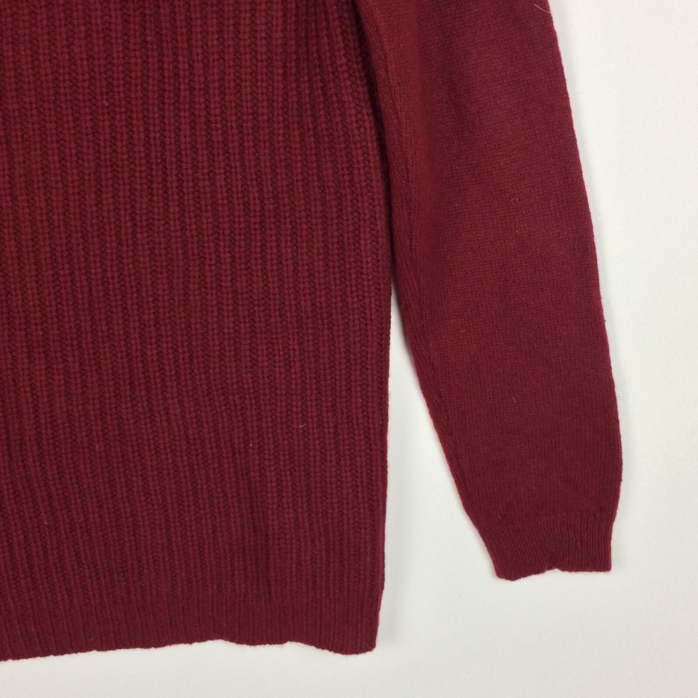 J Crew Sweater Womens Small Wool Burgundy Open Front Pockets Holidays Oversize‎ - Picture 13 of 16